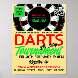 Dartboard-Design, Darts Tournament-Werbung Poster