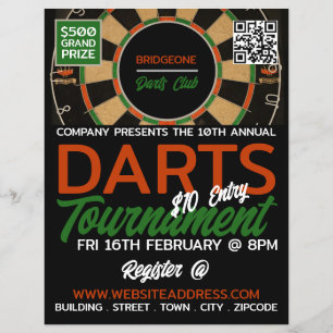 Dartboard-Design, Darts-Turnier Flyer