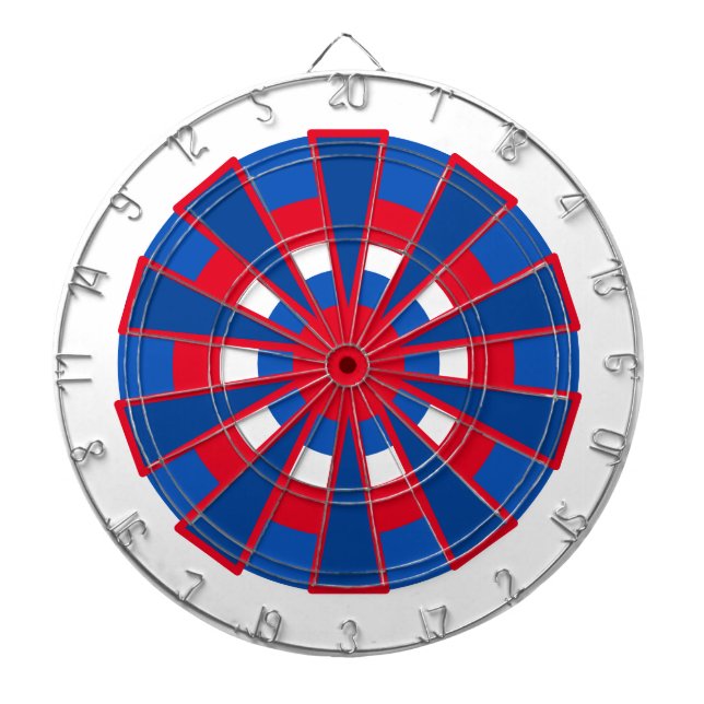 Dartboard - Dreiecke und Kreise Rot Blau Dartscheibe (vorne)
