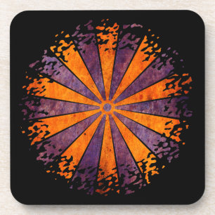 DARTboard-Glanz - 1 orangefarbene violette Grunge Untersetzer