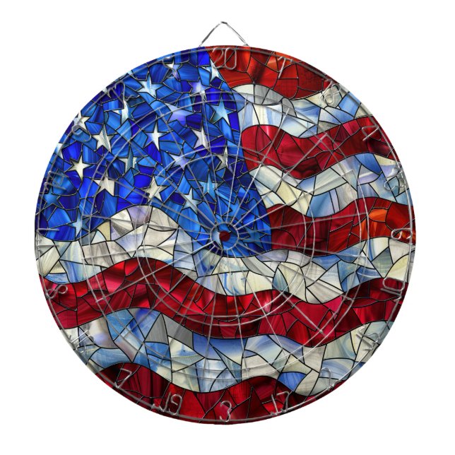 Dartboard (Glasverkleidung) der amerikanischen Fla Dartscheibe (vorne)