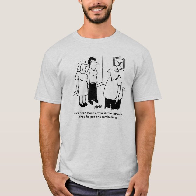 Dartboard im Cartoon des Schlafzimmers T-Shirt (Vorderseite)