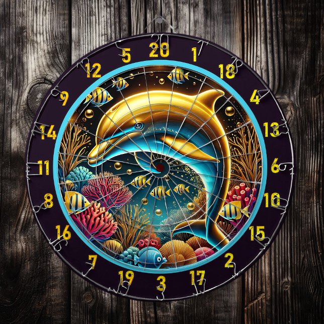 Dartboard in Deep Sea Bliss Dolphin Dartscheibe (Von Creator hochgeladen)
