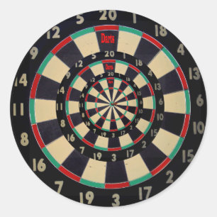 Dartboard in drei Stufen, Runder Aufkleber