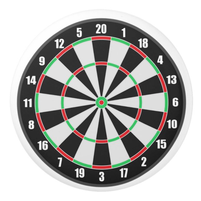 Dartboard Kabinett- oder Druckknopfscheibe Keramikknauf (Vorderseite)