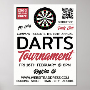 Dartboard Logo Design, Darts Tournament Advert Poster