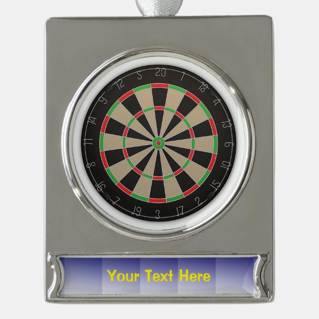 Dartboard Lover 🎯 😍 Darts Banner-Ornament Silber (Vorderseite)