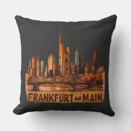 Dartboard m. Frankfurt am Main Kunstmotiv Skyline Kissen