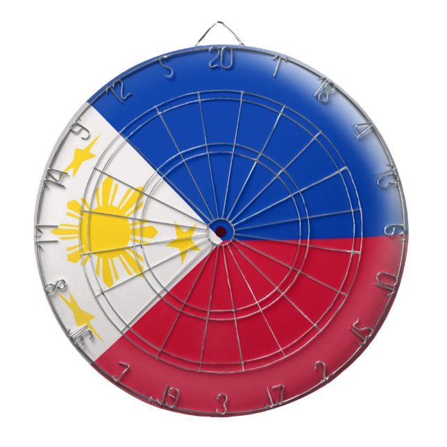 Dartboard mit 6 Pfeile Philippinen-Flagge Dartscheibe (vorne)
