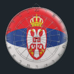 Dartboard mit 6 Pfeile Serbien-Serbeflagge Dartscheibe<br><div class="desc">Diese reizende Blasenflagge hat auf der ursprünglichen Flagge basiert. Es ist die vorgeschriebene Größe (der 18-Zoll-Durchmesser u. 1 Zoll stark) addiert Sie erhält ein Set von 6 Messingpfeilen (3 Pfeilflüge der amerikanischen Flagge und 3 BRITISCHE Pfeilflüge). Der Aluminiumrahmen hat alle Zahlen, die in ihn so dort aufgebaut werden, ist keine...</div>