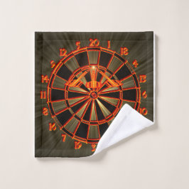 Dartboard mit Darts in die 180 Dartkunst Waschlappen