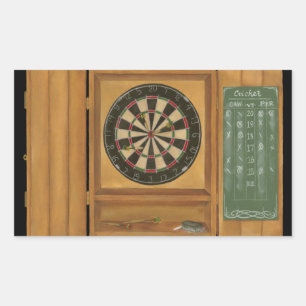 Dartboard mit dem Kricket-Zählen Rechteckiger Aufkleber