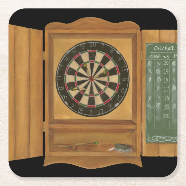 Dartboard mit dem Kricket-Zählen Rechteckiger Pappuntersetzer (Vorderseite)