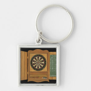 Dartboard mit dem Kricket-Zählen Schlüsselanhänger
