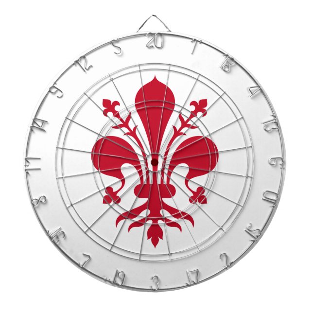 Dartboard mit der Flagge von Florenz, Italien Dartscheibe (vorne)