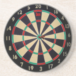 Dartboard mit einem Dart im Bullseye, Getränkeuntersetzer