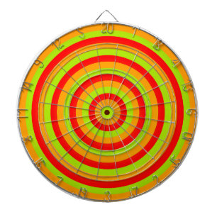 Dartboard mit farbigen, konzentrischen Kreisen Dartscheibe