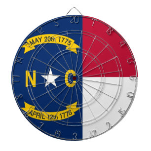 Dartboard mit Flag North Carolina, USA Dartscheibe