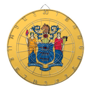 Dartboard mit Flag of New Jersey, USA Dartscheibe