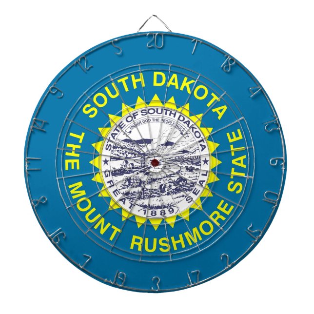 Dartboard mit Flag South Dakota, USA Dartscheibe (vorne)