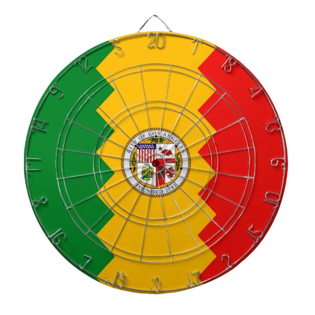 Dartboard mit Flag von Los Angeles, Kalifornien Dartscheibe (vorne)
