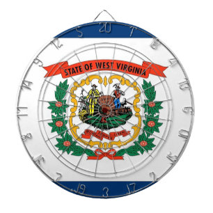 Dartboard mit Flag West Virginia, USA Dartscheibe