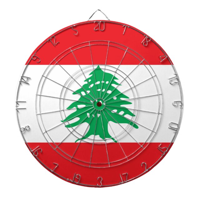 Dartboard mit Flagge des Libanon Dartscheibe (vorne)