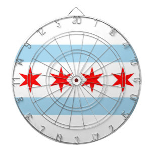 Dartboard mit Flagge von Chicago, Illinois, USA Dartscheibe