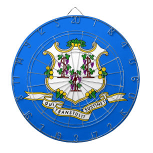 Dartboard mit Flagge von Connecticut, USA Dartscheibe