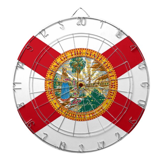 Dartboard mit Flagge von Florida, USA Dartscheibe (vorne)