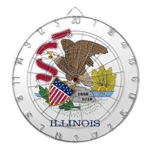 Dartboard mit Flagge von Illinois, USA Dartscheibe