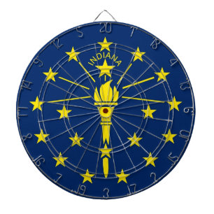 Dartboard mit Flagge von Indiana, USA Dartscheibe