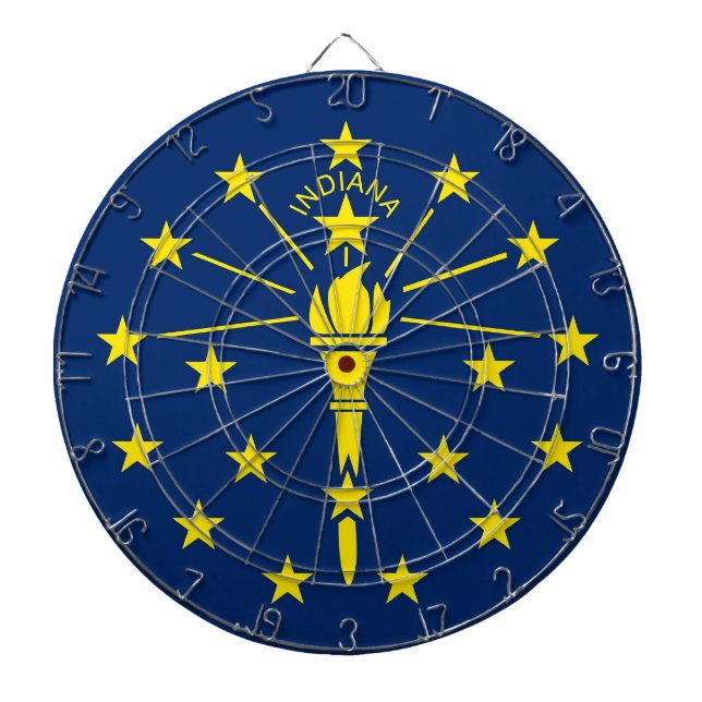 Dartboard mit Flagge von Indiana, USA Dartscheibe (vorne)