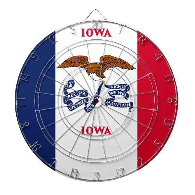 Dartboard mit Flagge von Iowa, USA Dartscheibe (vorne)