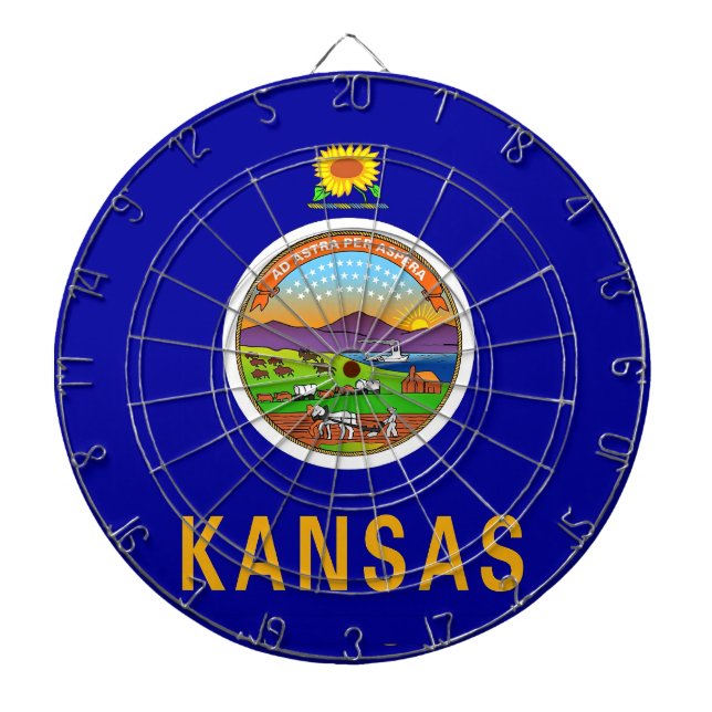 Dartboard mit Flagge von Kansas, USA Dartscheibe (vorne)