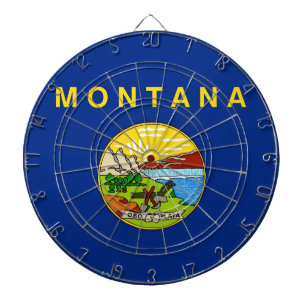 Dartboard mit Flagge von Montana, USA Dartscheibe