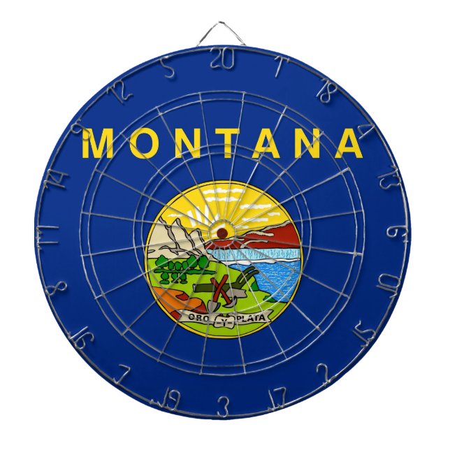 Dartboard mit Flagge von Montana, USA Dartscheibe (vorne)