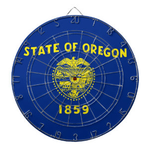 Dartboard mit Flagge von Oregon, USA Dartscheibe