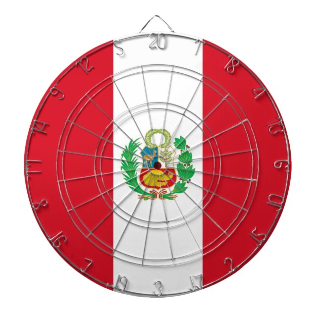 Dartboard mit Flagge von Peru Dartscheibe (vorne)