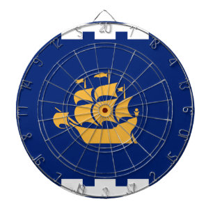 Dartboard mit Flagge von Quebec City, Kanada Dartscheibe