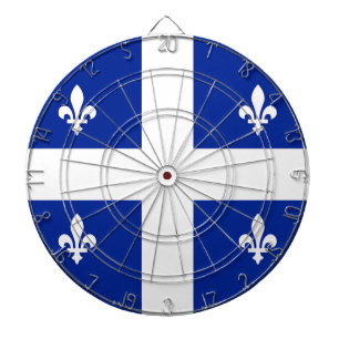 Dartboard mit Flagge von Quebec, Kanada Dartscheibe