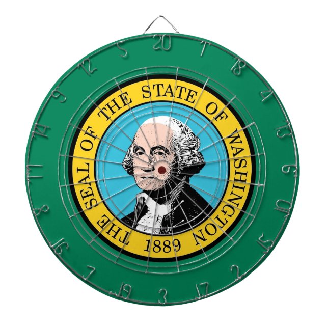 Dartboard mit Flagge von Washington, USA Dartscheibe (vorne)