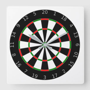 Dartboard Quadratische Wanduhr