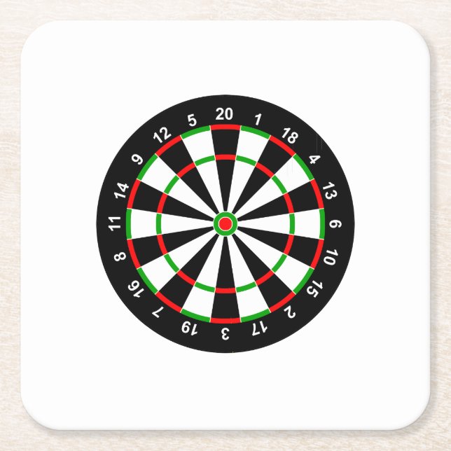 Dartboard Rechteckiger Pappuntersetzer (Vorderseite)