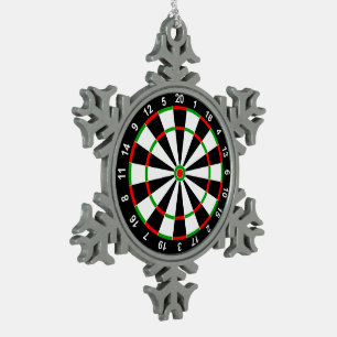 Dartboard Schneeflocken Zinn-Ornament