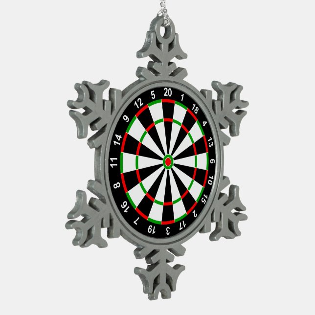 Dartboard Schneeflocken Zinn-Ornament (Links)
