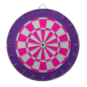 Dartboard: Silbergrau, Pink und Lila Dartscheibe