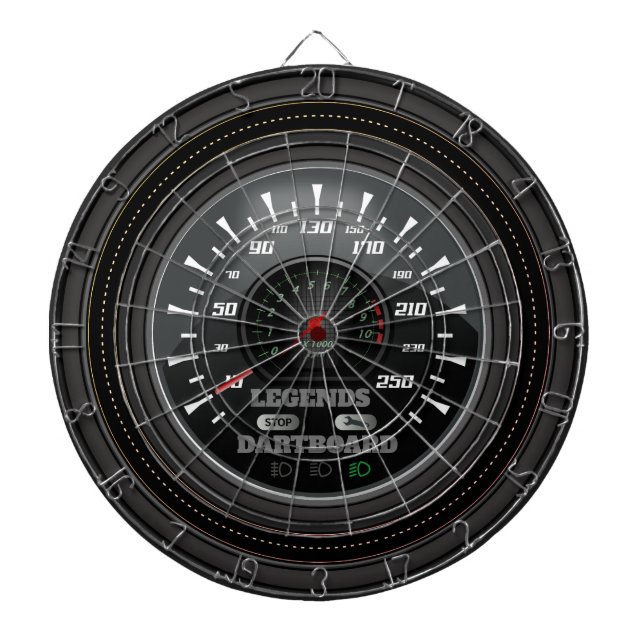 Dartboard Speedometer Edition mit personalisierten Dartscheibe (vorne)