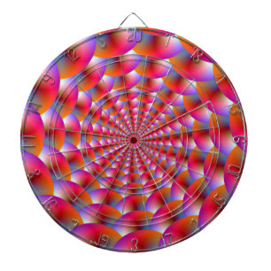 Dartboard Spiral of Spheres in Pink und Violet Dartscheibe