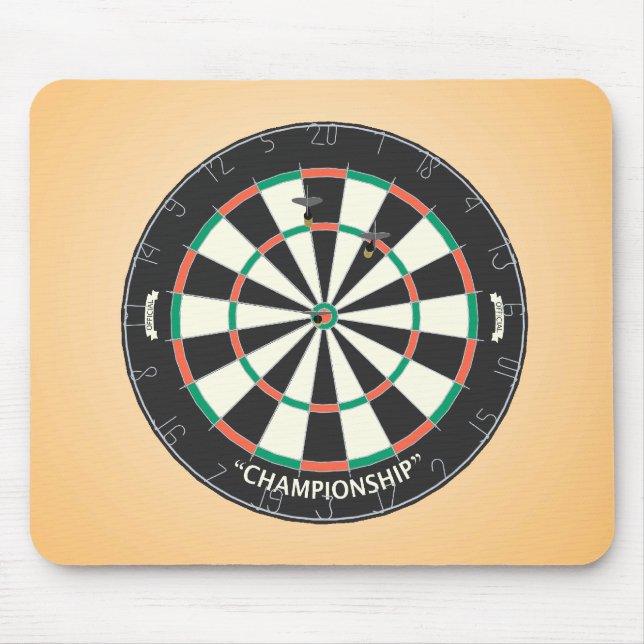 Dartboard u. Pfeile: Modell 3D: Mousepad (Vorne)